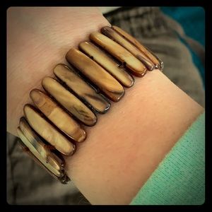 Brown Stone Stretch Bracelet